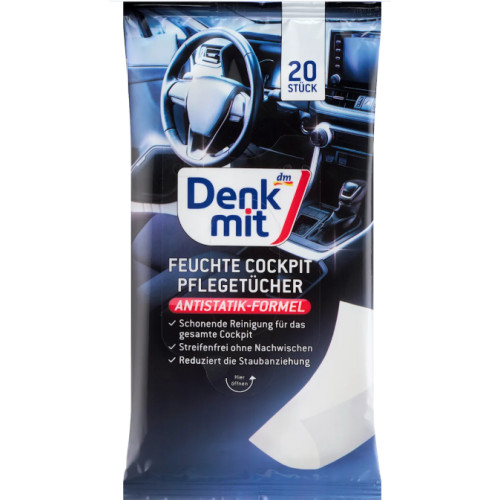 Вологі серветки для догляду за автомобілем Denkmit 20 шт